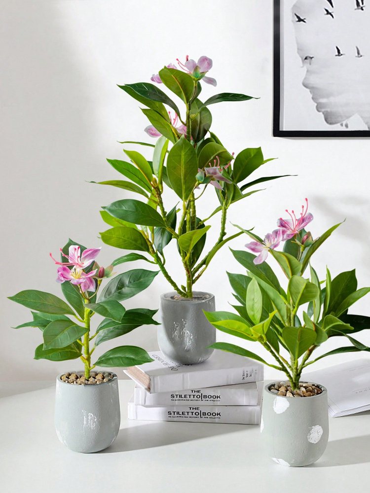 21-40cm Artificial Azaleas Pla - Rubber Plant Ficus ulasan dan harga