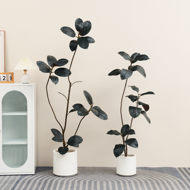 Artificial Plastic Potted Plan - Rubber Plant Ficus ulasan dan harga